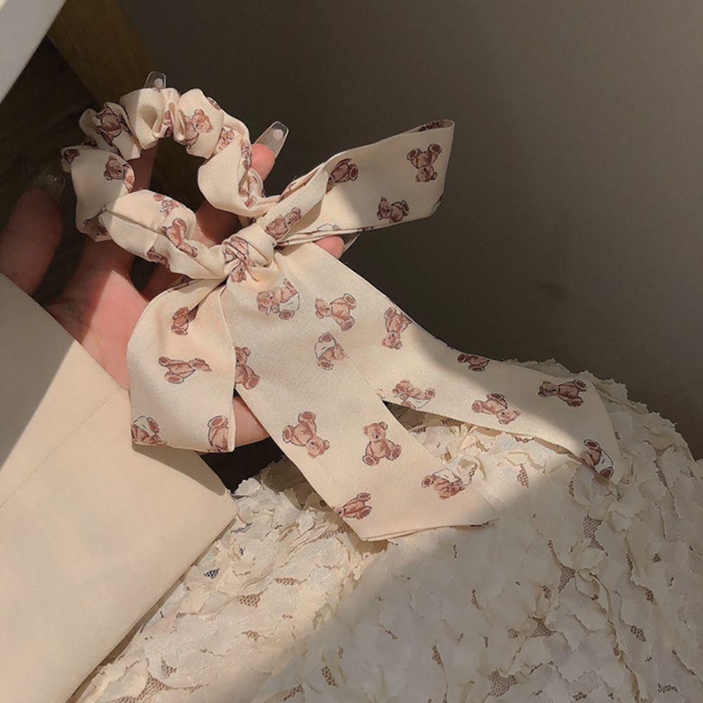 Dây Cột Tóc Thắt Nơ Bằng Vải Nhiều Màu Sắc Phong Cách Hàn Quốc Cổ Điển Dành Cho Nữ