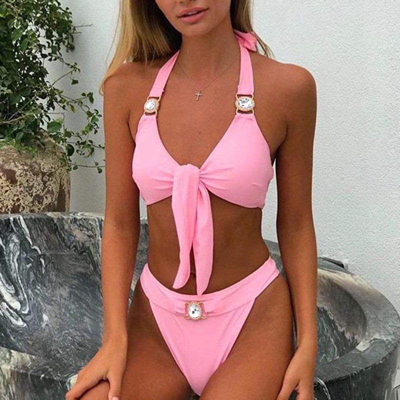 [BKN608] &lt;ÂU&gt; SET BIKINI MIX ĐÁ NƠ NGỰC HỒNG/XANH MINT/TRẮNG