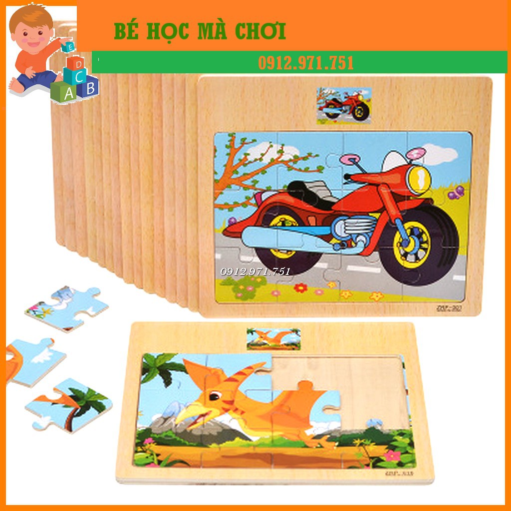 Đồ Chơi Tranh Ghép hình puzzle miếngGỗ 12 mảnh Cho Bé Yêu