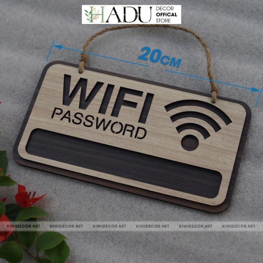 Bảng Tên Wifi Gỗ Decor Vintage, Free Wifi, Bảng Pass Wifi, Ghi Mật Khẩu Wifi, Thông tin wifi - HaduDecor