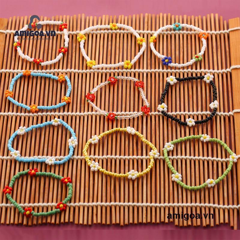 ✨✨Vòng tay hạt cườm hoa cúc hanmade, cherry, cầu vồng, ulzzang pastel vintage