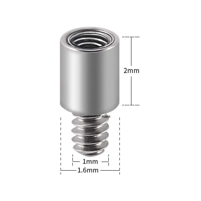 Ống ren cho khuyên xỏ cơ thể bằng thép titan G23 chất lượng cao
