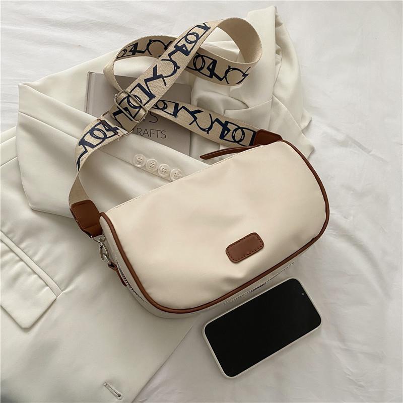 Túi đeo chéo nữ mini vải canvas bền bỉ phong cách unisex Hàn Quốc - màu đơn giản Nitrogen071