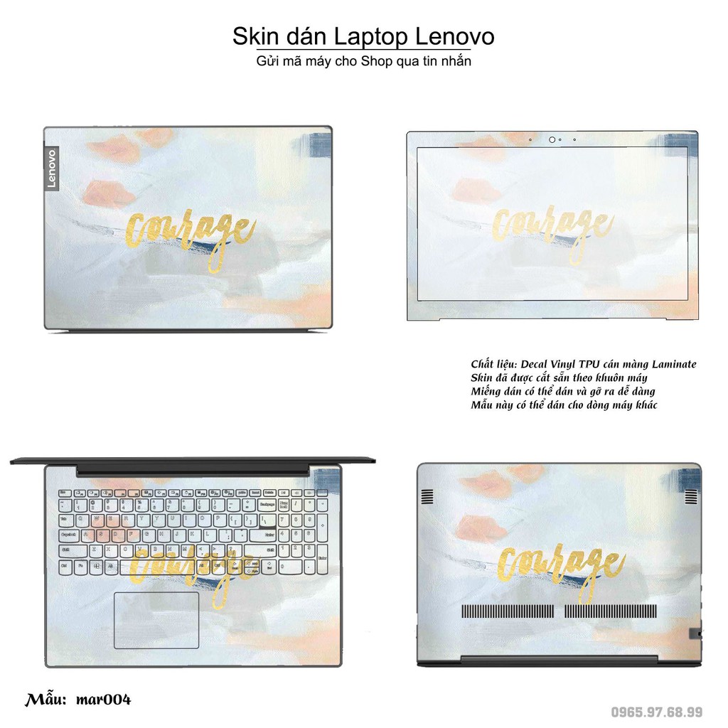 Skin dán Laptop Lenovo in hình vân Marble (inbox mã máy cho Shop)