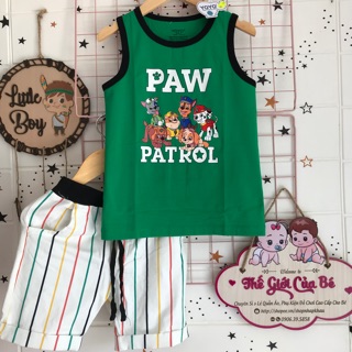 Bộ thun Yoyo Paw Patrol Cotton 4c cho bé trai từ (8-28kg)