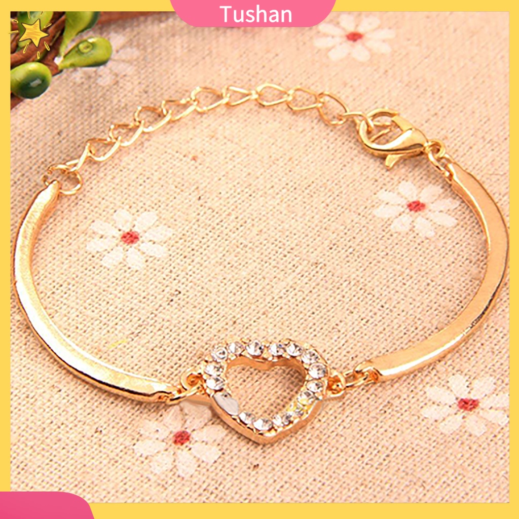 Vòng tay mạ vàng đính đá thời trang cho nữ