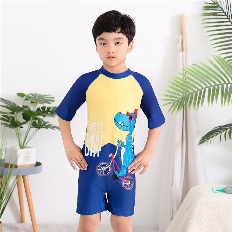 Bộ Đồ Bơi Bé Trai SPORTKIDS In Hình Khủng Long Xanh Dành Cho Trẻ Êm Từ 10kg Trở Lên