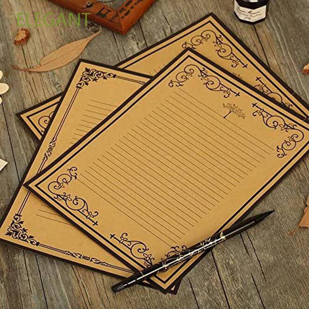 Set 8 tấm giấy kraft lót viết chữ phong cách châu Âu cổ điển