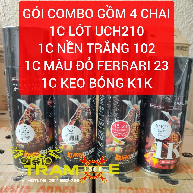 SƠN SAMURAI GÓI COMBO SƠN MÀU ĐỎ 23 SIÊU XE FERRARI NỔI BẬT GỒM 4 CHAI