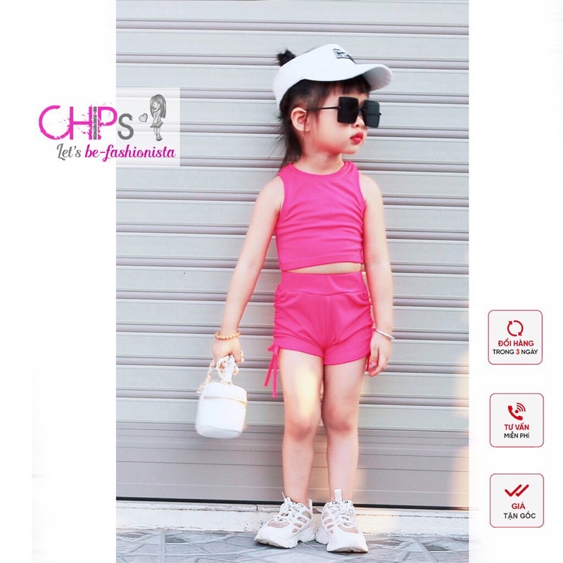 Sét Đồ Mùa Hè Ôm Body Cho Bé Gái Vải Zip