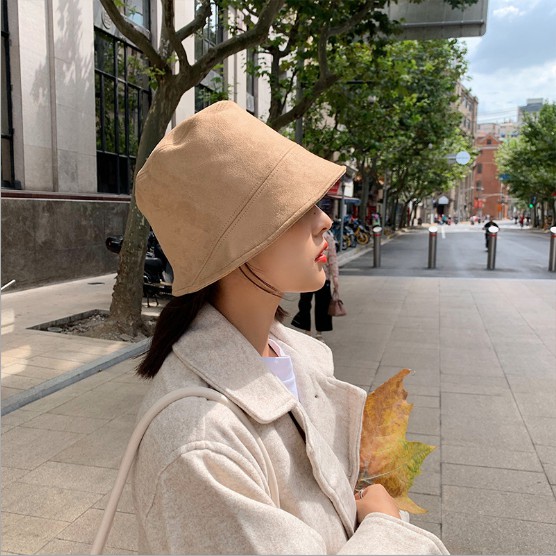 Mũ bucket da lộn thời trang xịn sò