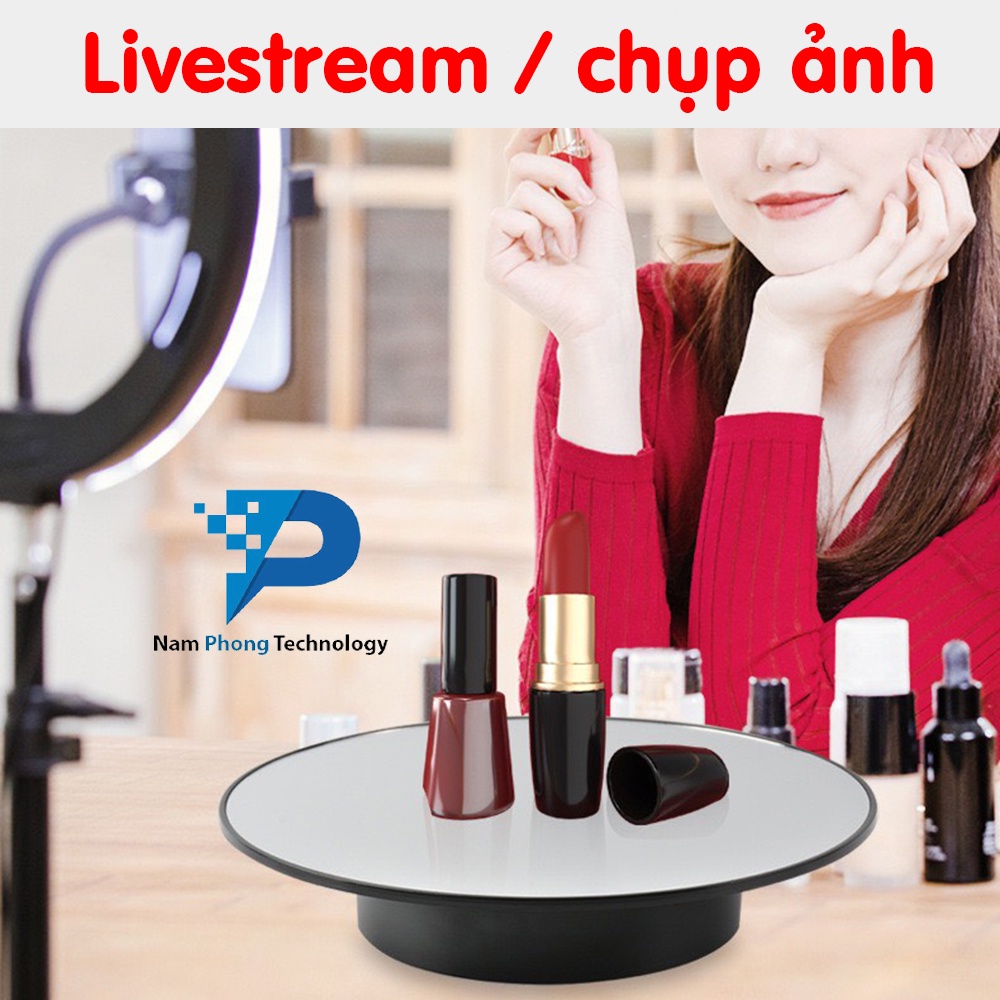 BÀN XOAY 360 ĐỘ TRƯNG BÀY SẢN PHẨM, ĐẾ XOAY ĐIỆN CHỤP ẢNH SẢN PHẨM CHÍNH HÃNG PULUZ (25CM - 32CM) - NAMPHONGTECHNOLOGY