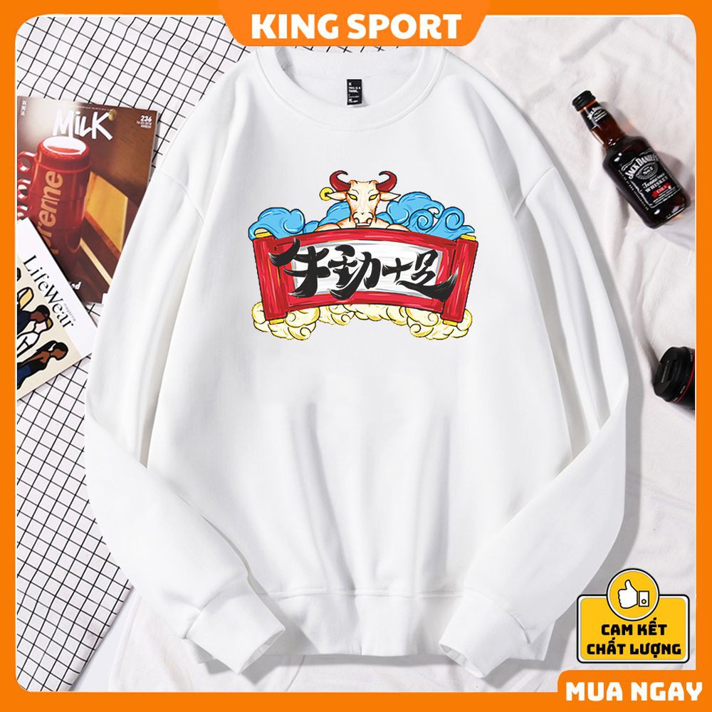 Áo sweater nỉ nam nữ form rộng KING SPORT áo nỉ dài tay nam nữ mùa đông ấm áp phong cách hàn quốc dài tay bo ống