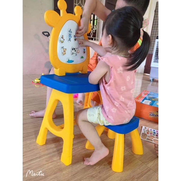 bộ bàn ghế có bảng học nam châm 3in1 growfreeshiphkm sữa grow