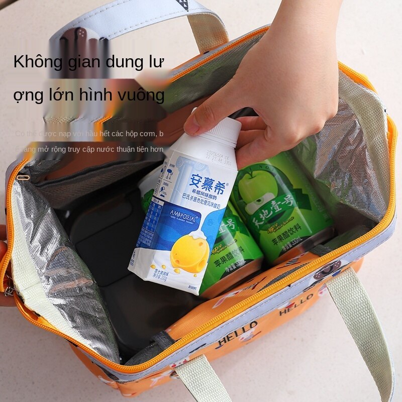 Hộp Cơm Cách Nhiệt Nhôm Dày Cách Nhiệt Ba Chiều Takeaway Túi Văn Phòng Cách Nhiệt Công Suất Lớn Ba Chiều Túi