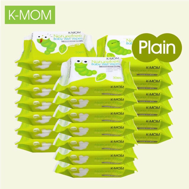 Khăn ướt K-Mom vân trơn gói 30 chiếc