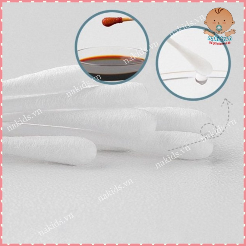 Hộp 200 Que Tăm bông Cho Bé V-cool Kháng Khuẩn An Toàn