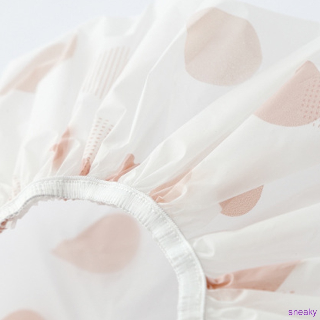 Mũ Trùm Tóc Khi Tắm Bằng Nhựa Eva Co Giãn Chống Thấm Nước In Họa Tiết Giọt Nước Có Thể Tái Sử Dụng Màu Sắc Ngẫu Nhiên