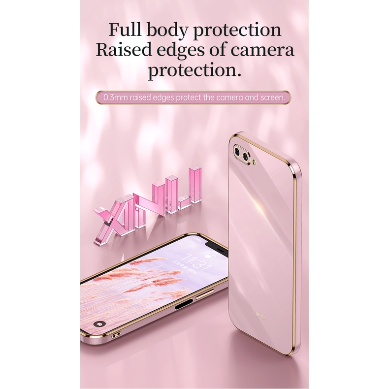 Ốp OPPO A3S A12E A54 A15 A12 A5S A9 A5 2020 F9 A53 A31 2020 Reno 2Z 2F 3 5 case Vỏ điện thoại silicon mạ điện sang trọng