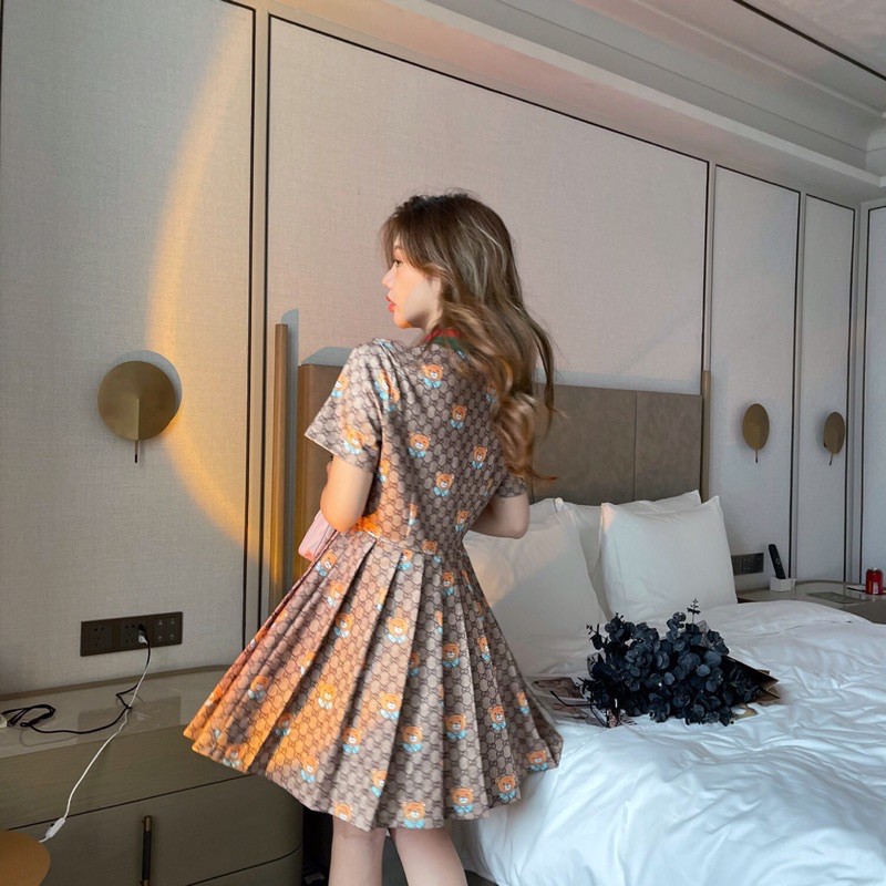 Đầm polo , đầm dáng xòe thời trang cao cấp Gucci GG G