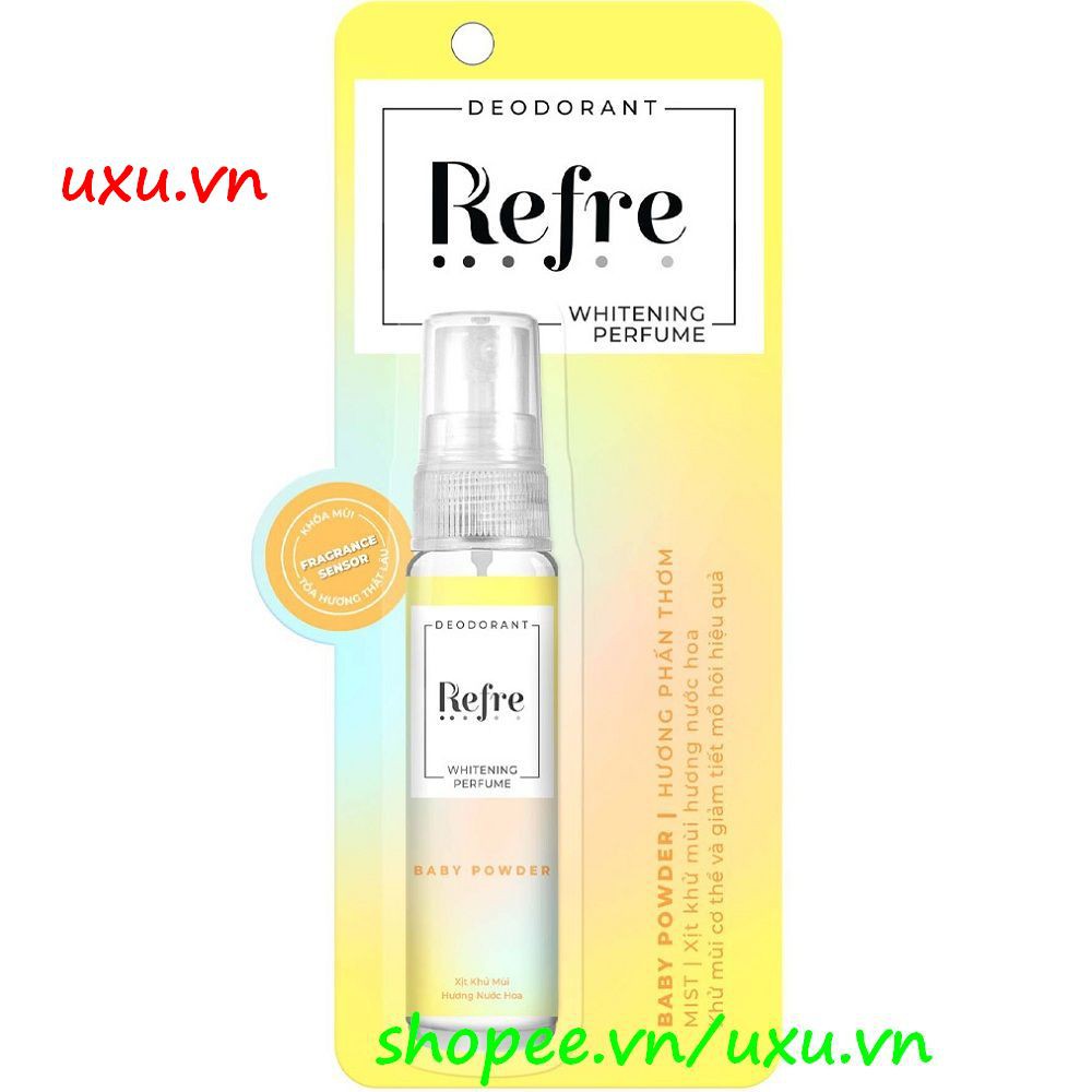 Xịt Khử Mùi Refre 30Ml Hương Phấn Thơm Dưỡng Sáng Da, Với uxu.vn Tất Cả Là Chính Hãng.