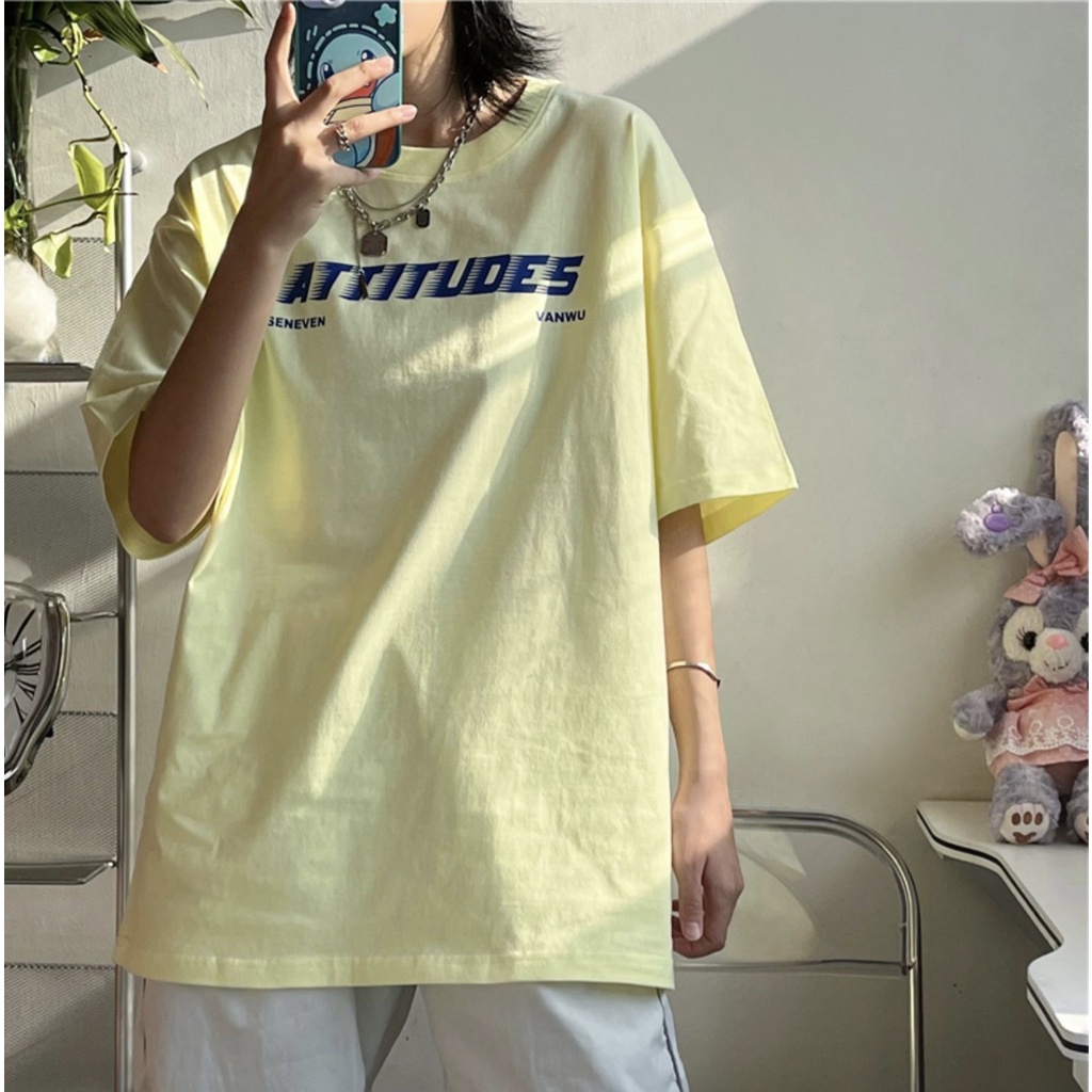 Áo thun tay lỡ form rộng ATTITUDES NEKOSG, áo phông form rộng Unisex ATL256