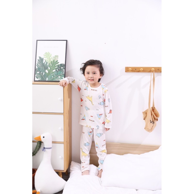 Đồ Ngủ Dài Tay Cho Bé size 1-7 tuổi, Bộ Cotton Lưới Dài Tay Chống Côn Trùng Đốt