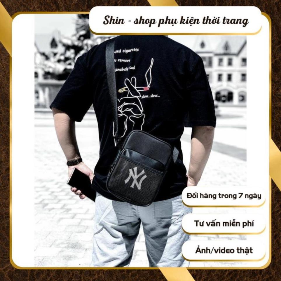 Túi đeo chéo nam thời trang cao cấp màu đen chất liệu Polyester chống thấm -  Hàng Xuất Dư Shin Shop