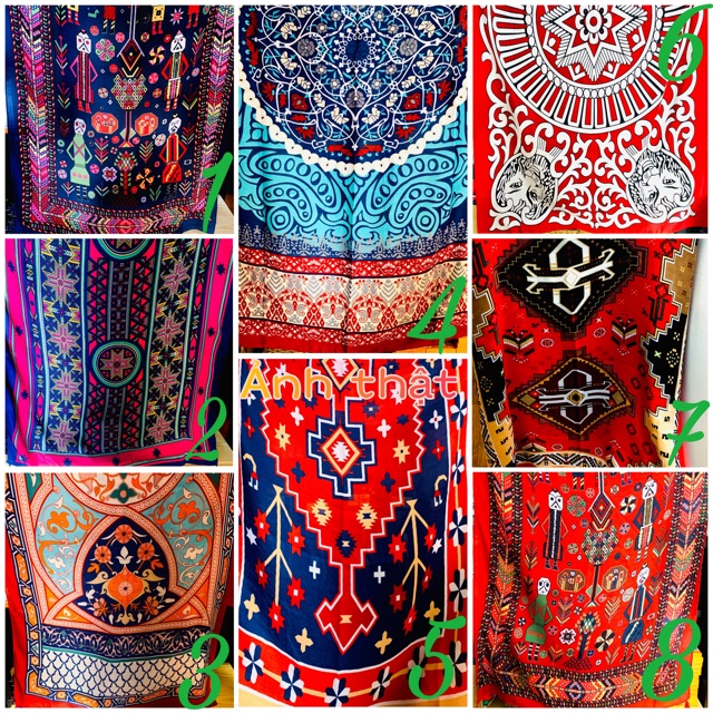 Khăn choàng boho đi biển - Khăn thổ cẩm