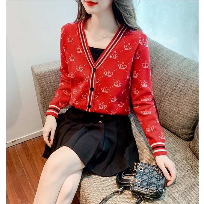 Áo Cardigan Len Khoác Nữ Dệt Kim Tay Dài Chất Đẹp Hàng Quảng Châu Xiaozhainv vn K-16