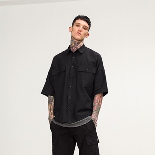 Áo sơ mi nam suông SWAG cổ chữ