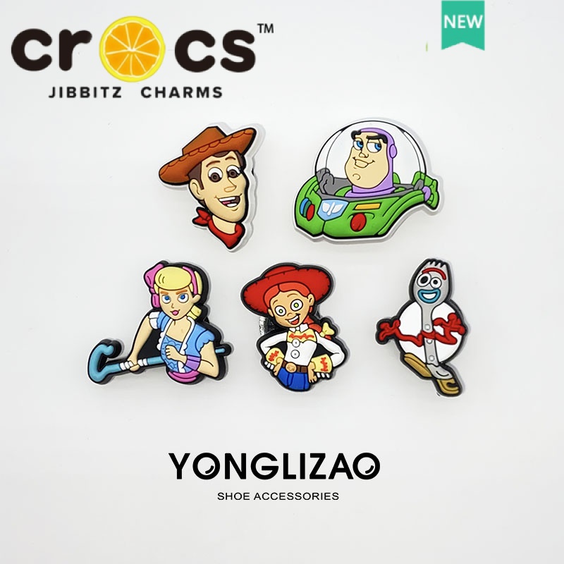 Bộ Phụ Kiện Khóa Giày Crocs jibbitz DIY Hình Hoa Hoạt Hình Dễ Thương