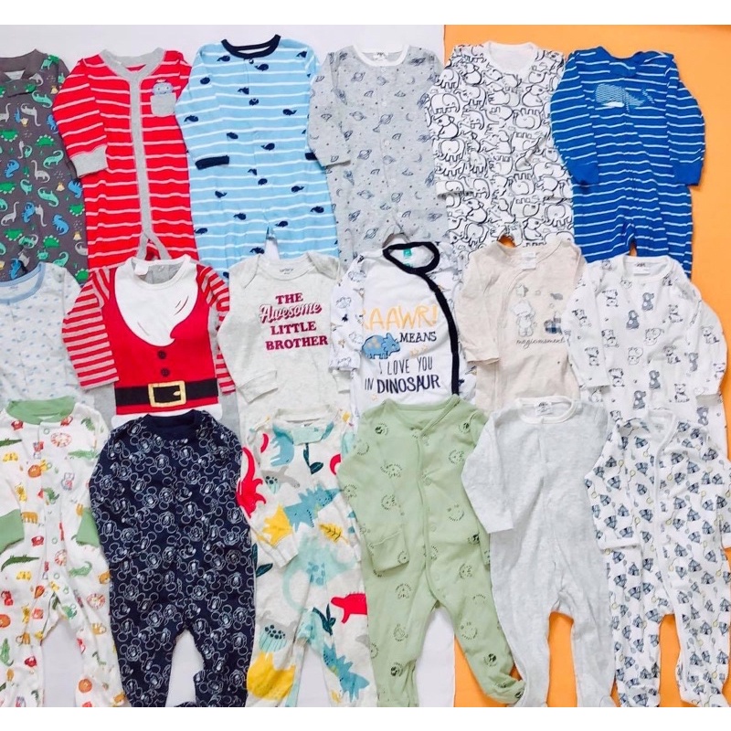 Set 3 body liền thân sleepsuit không vớ và có vớ hãng Next, Cater’s , Geoger ,Zapa, disney xuất dư (mẫu ngẫu nhiên)