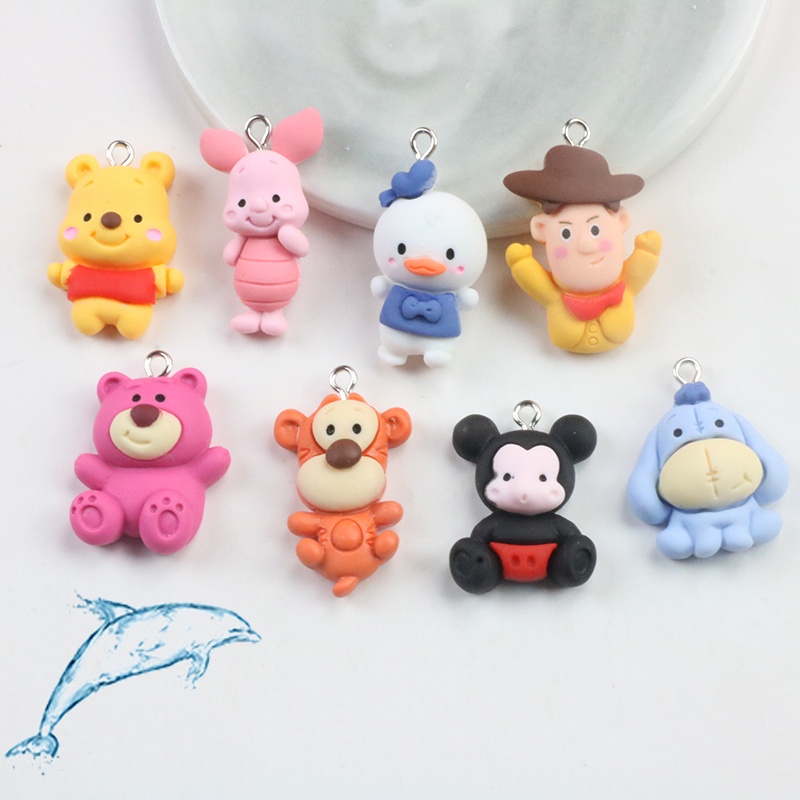 Bộ Phụ Kiện Làm Trang Sức Thủ Công Bằng Nhựa resin Thủ Công Hình Chú Lừa Heo Nhỏ Hoạt Hình Sáng Tạo