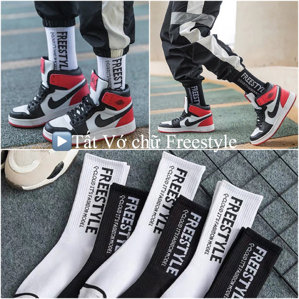 [Mã FAMAYMA giảm 10K đơn 50K] TẤT CỔ CAO Nam Unisex Offwhite cá mập lửa - Vớ Nam họa tiết cá tính phong cách