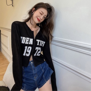 Áo croptop nữ tay dài dây kéo 2 chiều mặc được 3 kiểu vải len tăm mỏng phong cách Hàn Quốc năng động mới lạ 2022