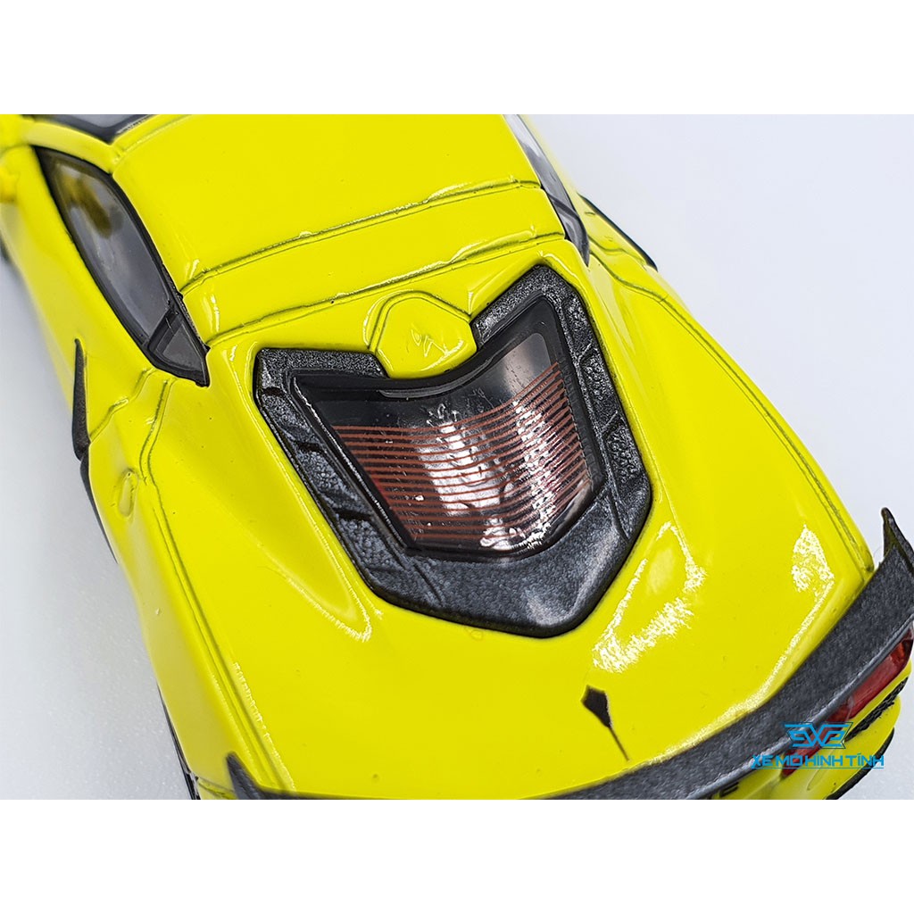 Xe Mô Hình Chevrolet Corvertte Stingray 2020 Accelerate Yellow Metallic LHD Tỉ lệ 1:64 Mini GT (Vàng)