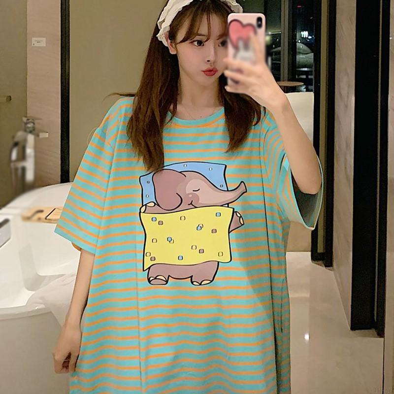 Đầm Ngủ Ngắn Tay Kẻ Sọc Ngang Thời Trang Cho Nữ | BigBuy360 - bigbuy360.vn