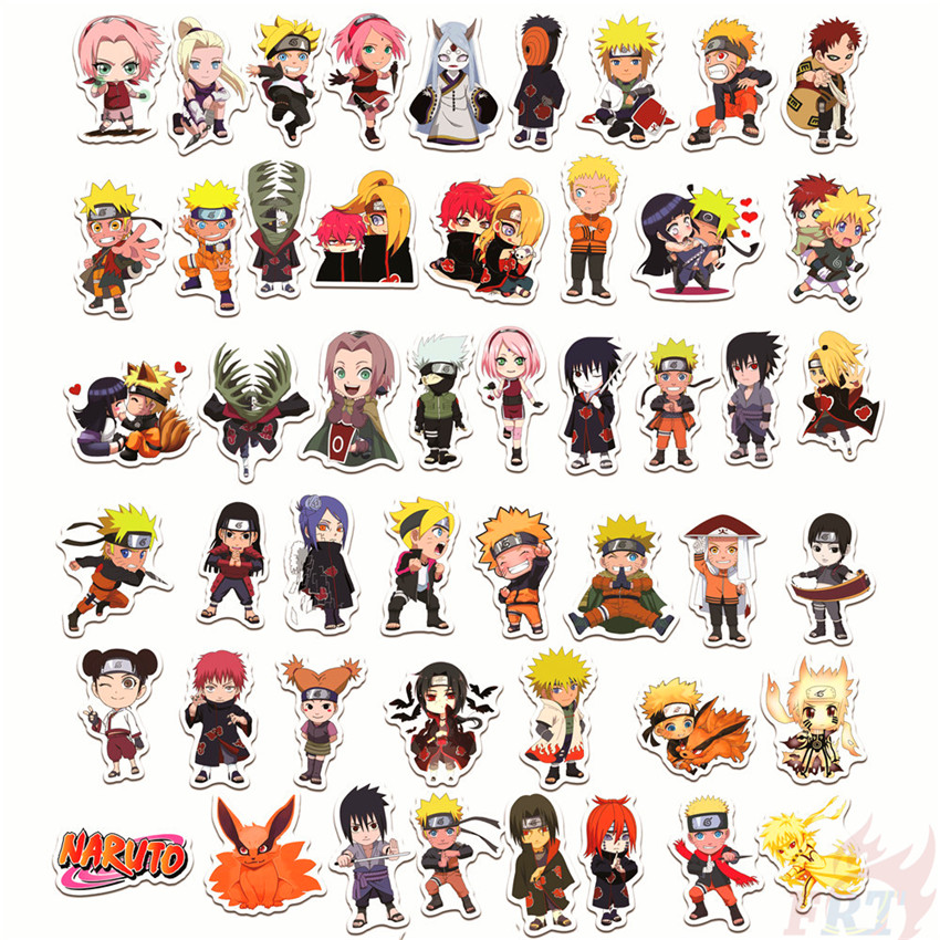Set 50 nhãn dán nhân vật hoạt hình Naruto dòng 07