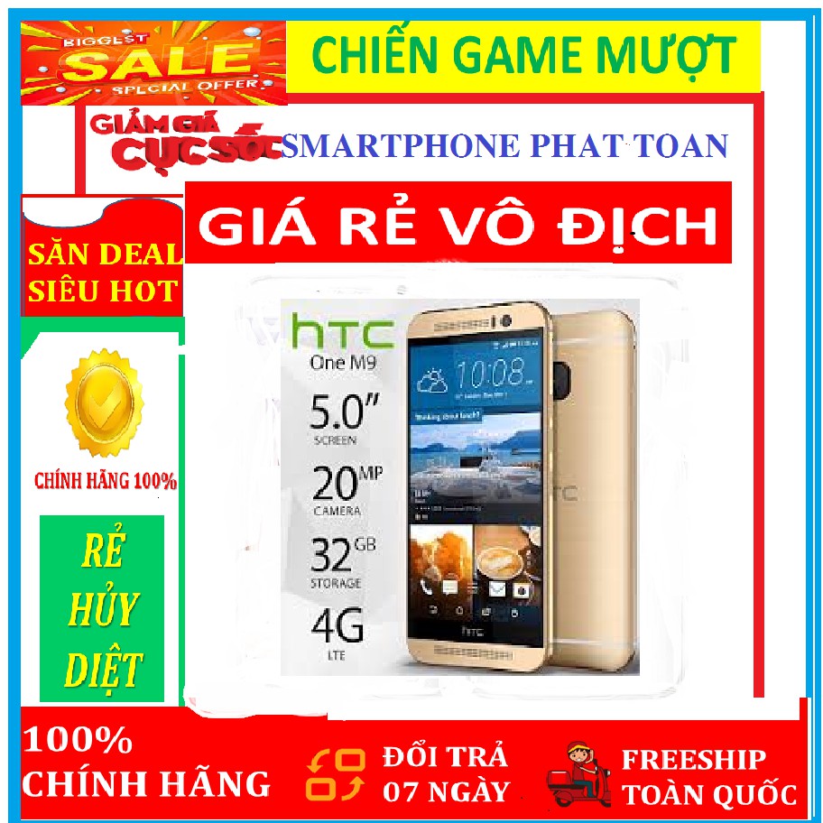 Điện Thoai HTC ONE M9 Ram 3G.32G - Hàng Nhập Khẩu 100% . FULLBOX