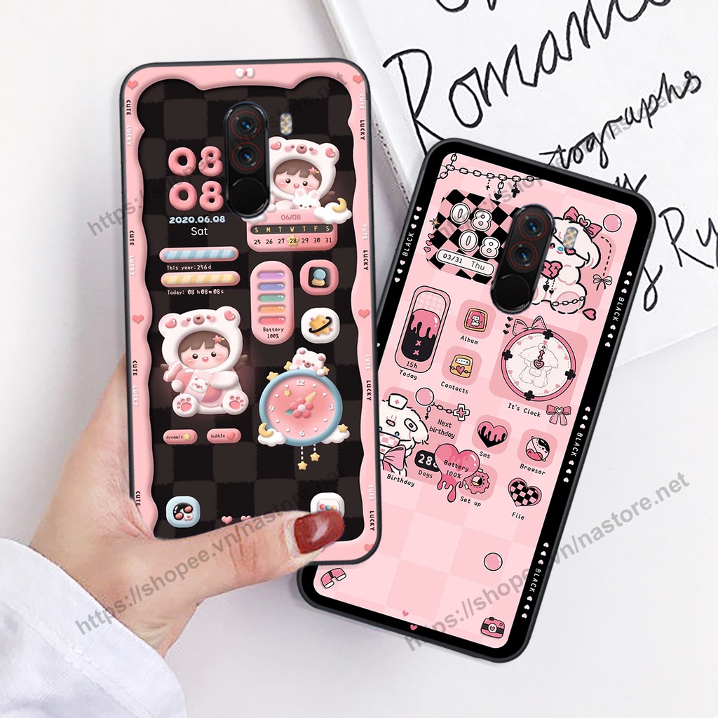 Ốp lưng Xiaomi Pocophone F1 gấu, đồng hồ dễ thương cute giá rẻ