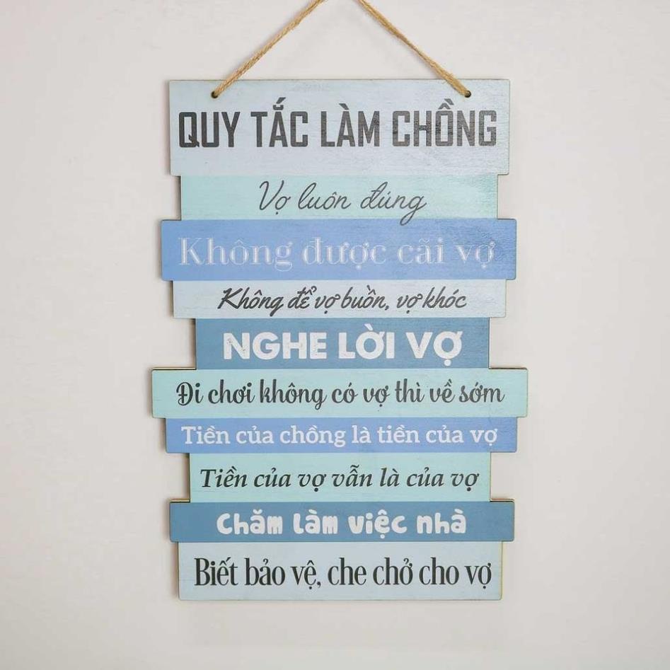 Bảng Gỗ Trang Trí Cá Quy Tắc Gia Đình