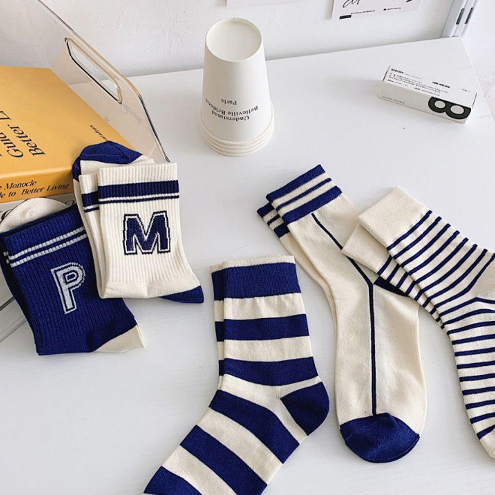 Vớ Cotton Cổ Vừa In Chữ Đơn Giản Phong Cách Harajuku Thời Trang Mùa Hè Cho Nữ
