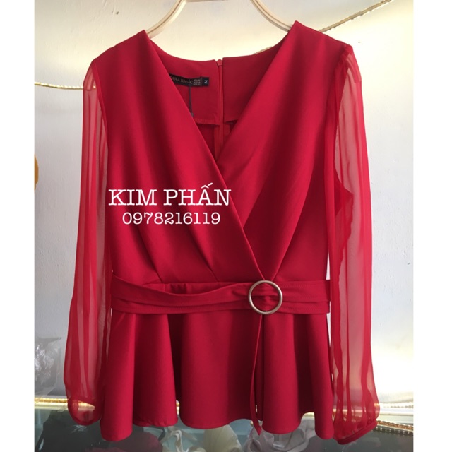 Áo peplum dài tay