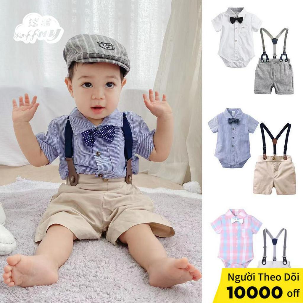 Set Áo Sơ Mi + Quần Ngắn Soffny Kiểu Dáng Dễ Thương Cho Trẻ Em