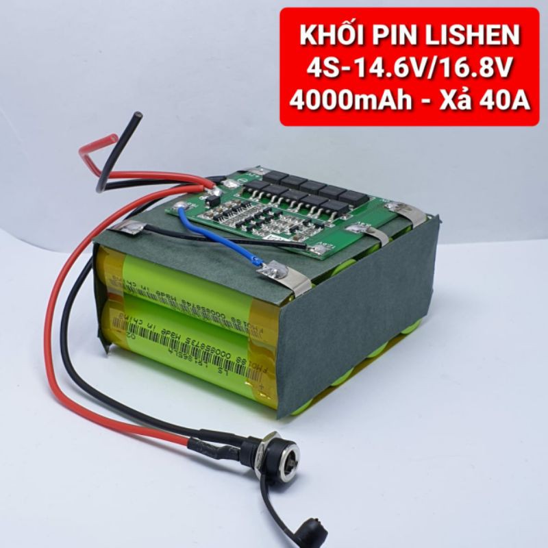 achun.vn - KHỐI PIN LISHEN 4S - 14.6V/16.8V - 4000mah XẢ 40A