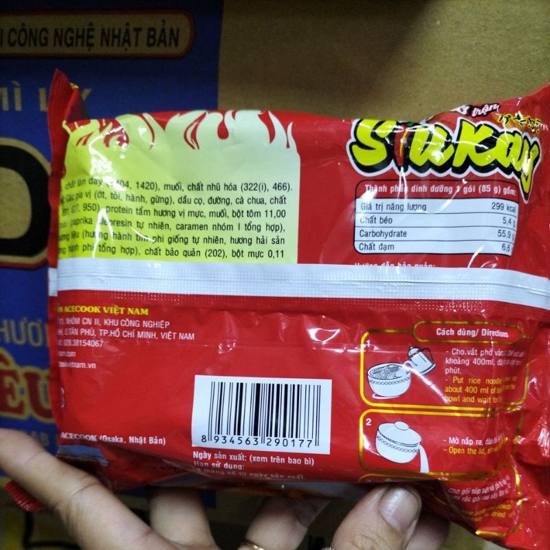 GÓI 85G PHỞ TRỘN ĂN LIỀN SIUKAY CẤP ĐỘ 7 - Hương vị hải sản