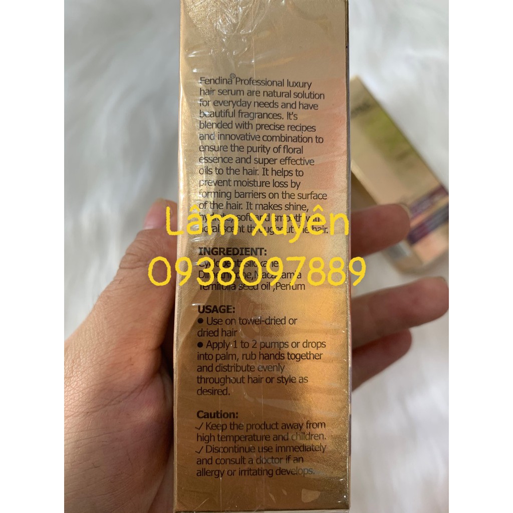 Tinh dầu dưỡng tócCAO CẤPFENDINA Luxury oil 65ml, cung cấp dưỡng chất phục hồi tóc, dưỡng ẩm, cân bằng sức sống tóc