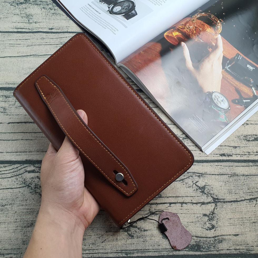 [Da thật] Ví Da Nam Cầm Tay Clutch, Ví Công Sở -1 Ngăn Khóa 07JIN - Bảo Hành 3 Năm