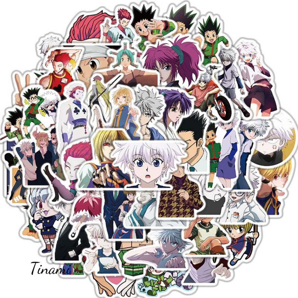 Bộ 50 Sticker Anime Hunter x Hunter Thợ săn Hình dán chống nước bền màu dùng trang trí decor Tinami HUNTER004004